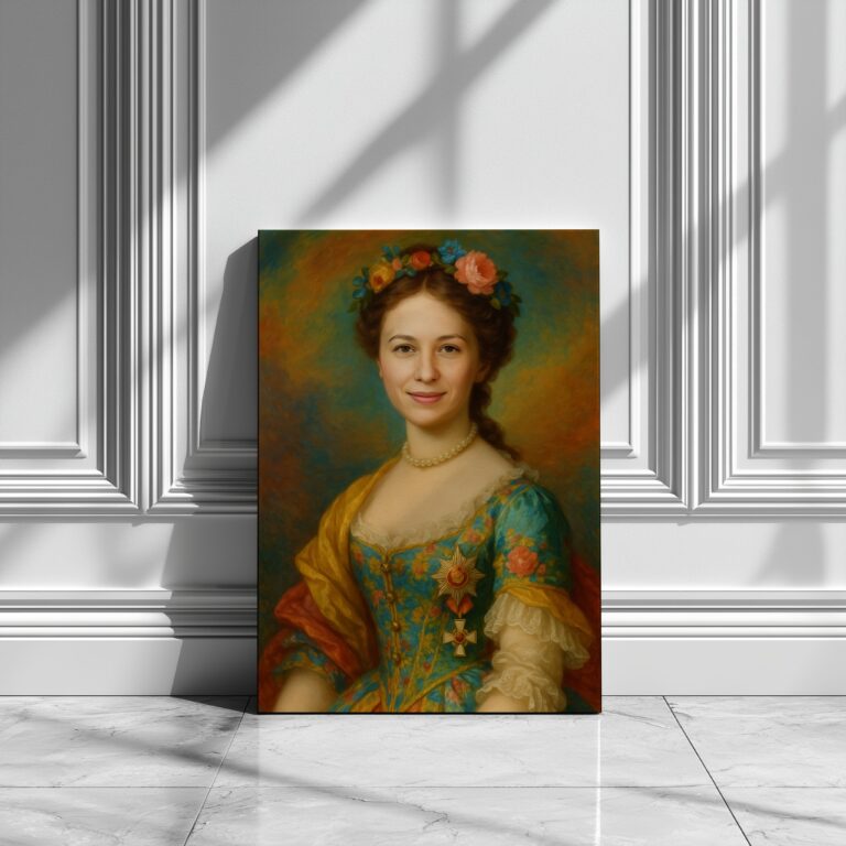 Portret na płótnie - Her Highness w Sukni pomysł na prezent dla niej