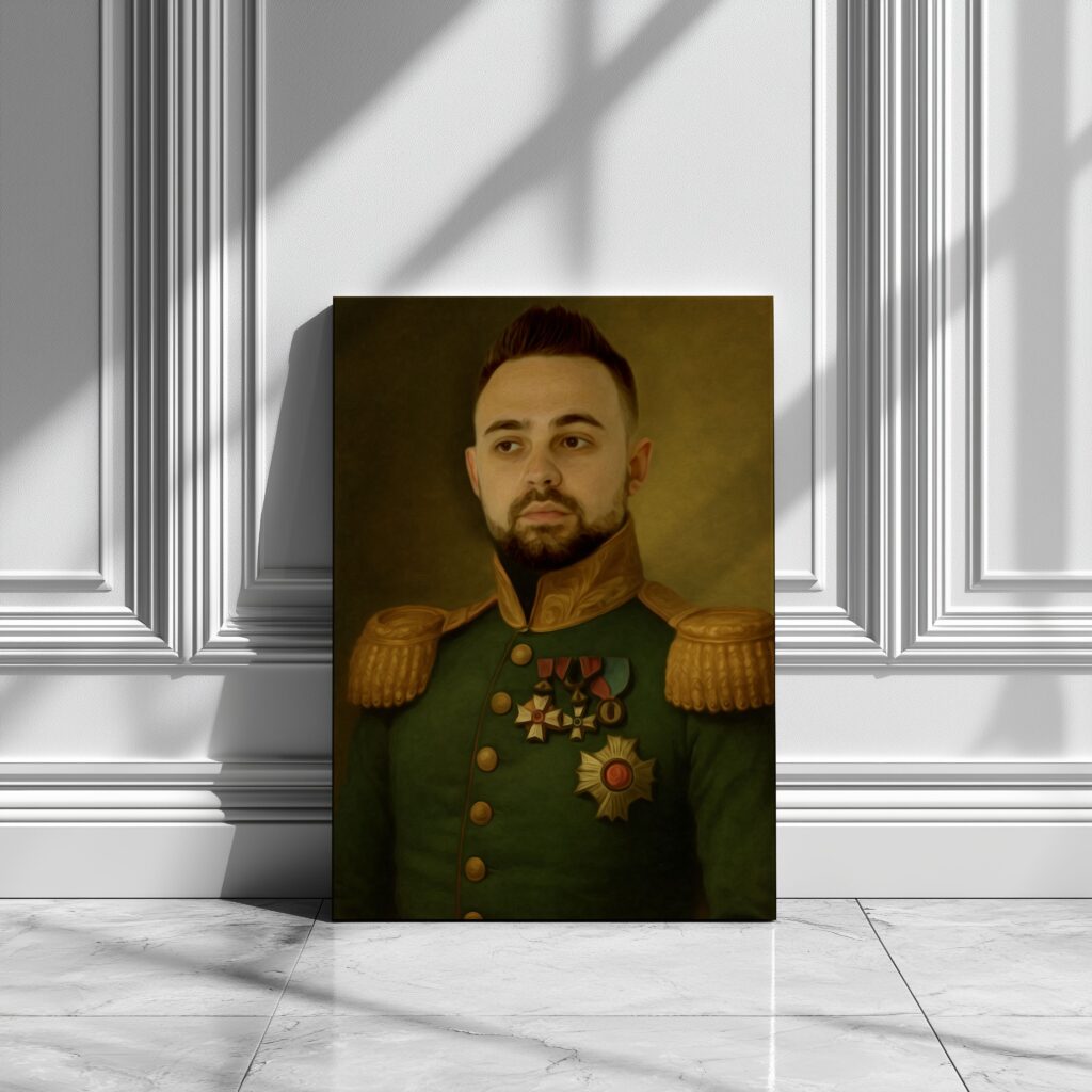 Portret na płótnie - Pułkownik Zielonski pomysł na prezent na urodziny