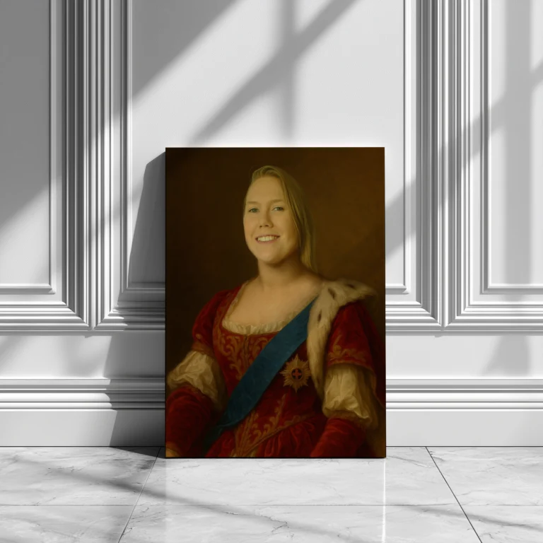 Portret na płótnie - Jej Królewska Mość portret kobiety na płótnie